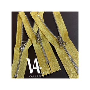 Ruban adhésif avec fermeture éclair, longueur et brillance, en or métallique, blanc, argent, personnalisé, n ° 5 - Product Image 1