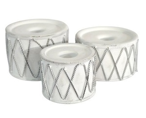 Mesa tie edredón tinte consolador tiedye cubierta edredón-dormitorio decoración de Metal de la vela de hierro tambor mejor venta de decoración de Navidad vela titular de la Decoración de casa de hierro blanco vela tambores - Product Image 1