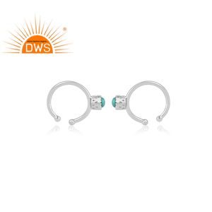 Pendientes de gota de Plata de Ley 925 con gema turquesa, joyería fina con piedra Natural de color turquesa - Product Image 3