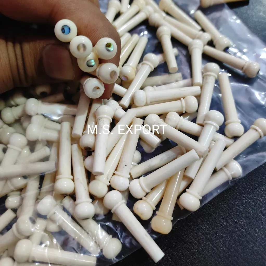 Wholesale Price 100% Pure Bone Abalone Bridge Pins Guitar Bridge Pins unslotted