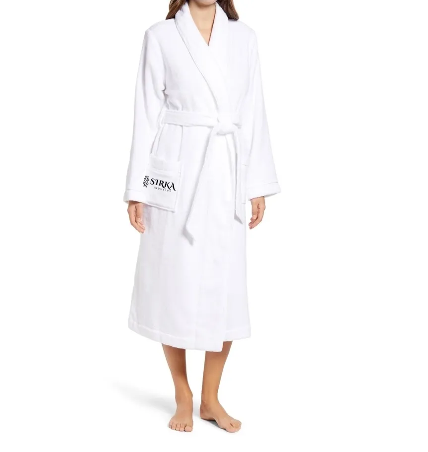 Wholesale 100%Cotton Luxury Towel Bathrobe Custom 5 Star Hotel Bath Robe Bathrobe 100% Cotton, White, Small / Medium