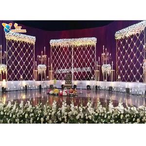 แกรนด์งานแต่งงานเหตุการณ์เทียนผนังฉากหลังชุดซื้อที่สง่างามเทียนฉากหลังสำหรับเวทีแต่งงานที่ไม่ซ้ำกันฉากหลังเทียนผนังเวที - Product Image 1