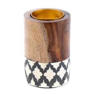 Wholesale Bone Inlay and Wood <b>Candle</b> Stand for Home Decorative Brass <b>Tealight</b> <b>Candle</b> Holder in Best Gift Craft - Product Image 1