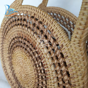 Sac fourre-tout décontracté en rotin vintage pour femmes, nouveau design, poignée unique, doublure en coton, fermeture ouverte portable - Product Image 5