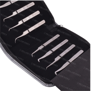 Gris cremallera elástico sosteniendo 8 pinzas tus pinzas son una inversión proteger con PH Lash herramientas pinzas caso - Product Image 4