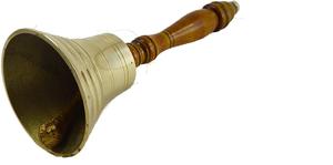 Campana de mano de latón de estilo vintage con mango de madera Campanas de cena al aire libre hechas a mano para uso doméstico - Product Image 2