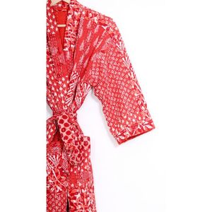 เสื้อโค้ทผ้าฝ้ายแท้บุผ้าสไตล์อินเดียทำด้วยมือใส่สบายคืนให้ความอบอุ่นชุดกิโมโนสำหรับฤดูใบไม้ร่วงและฤดูร้อน - Product Image 4