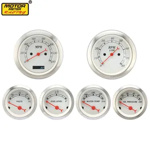 Medidor de temperatura del agua, tacómetro, velocímetro, Serie 6 en 1, MPH, para automóvil, 52mm, 85mm, color blanco