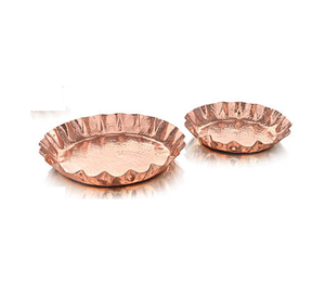 Plateau en cuivre de forme ovale et 8 plats, pour un look chic, plateau de service alimentaire haut de gamme, directement du exportation de l'inde - Product Image 3