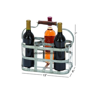 Juego de soporte para botella de vino de alambre de hierro con forma hexagonal de calidad elegante, dos estantes de vino de Metal de estilo diferente de siete bloques para el hogar o Bar - Product Image 6