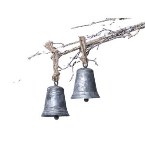 Jingle Bell Design Ornement en métal avec finition argentée Parfait pour l'arbre de Noël décoratif à la maison et l'utilisation de mariage - Product Image 1