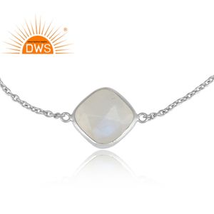 925ปรับเงินสเตอร์ลิงธรรมชาติรุ้งดวงจันทร์หินพลอยสร้อยข้อมือสำหรับผู้หญิงเครื่องประดับผู้ผลิต - Product Image 2