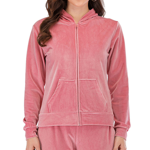 New Trending Spring warm <b>velvet</b> thick hoodie embroidery front pocket long sleeve velour hoodies sweatshirt premium Quality Hood - Product Image 1
