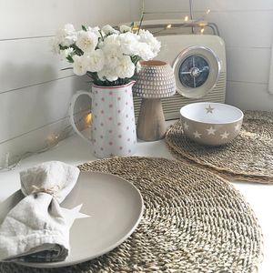 Tapis de paille tissé de haute qualité article de décor de mariage Unique napperon en jonc de mer artisanat accessoires de cuisine Type de tampon - Product Image 2