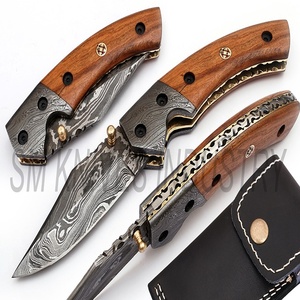 Beau couteau damas fait à la main belle poche de serrure de doublure/couteau pliant (smk1252) - Product Image 2