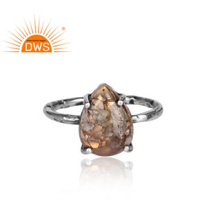 Prong Set Pear Cut Natural Copper Ethiopian <b>Opal</b> Woman's Gift <b>Ring</b> Jewelry Wholesaler 925 Sterling <b>Silver</b> Band <b>Ring</b> Jewelry - Product Image 2