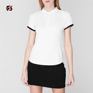 Femmes de Qualité Casual T-Shirt Manches Courtes Vêtements Tournent Vers Le Bas 100% Coton OEM Service Personnalisé Logo 220 GSM OEM - Product Image 2