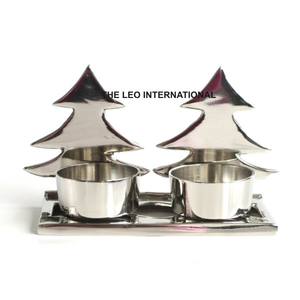 Aluminio Metal Árbol de Navidad Forma Shinny Polaco Navidad Té Luz Titular Estilo de lujo Venta caliente de la más alta calidad - Product Image 1