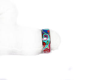 Meilleure Qualité Mode Émail Designer Bande Anneau 925 Solide Bague En Argent Sterling Fine Jewelry Pour Grossiste - Product Image 5