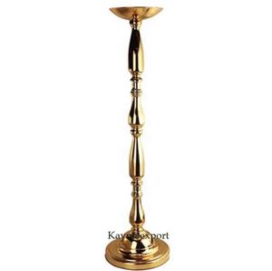 Bougeoir en métal de décoration de mariage bougeoir moderne en laiton plaqué brillant - Product Image 1