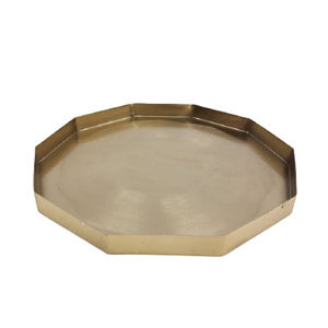 Assiette ronde en métal en fer avec gravure ustensiles de cuisine de vente chaude assiette à vaisselle Design moderne couleur or mat pour le service et la décoration - Product Image 6