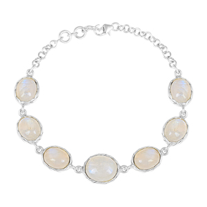 Bracelet à breloques en pierre de lune arc-en-ciel, couleur naturelle du feu, en argent Sterling 925, nouveau design, bijoux de bonne qualité, meilleures ventes - Product Image 1