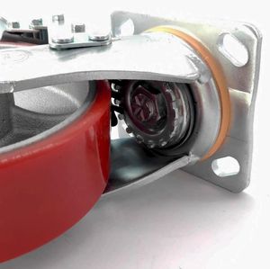 OEM In-Stock Heavy Duty Industrial Caster Wheels Double Ball Bearing <b>Iron</b> Core PU Durable Steel Polyurethane Material - Product Image 4