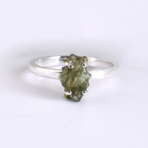 Moldavite anillo de plata de piedras preciosas, joyería de plata de ley 925 ER1818 - Product Image 1