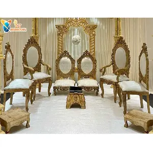 Modern Carved Indian Wedding Vedi Chairs Set Newly Designed Mandap Chairs for Wedding Ceremony Indian Wedding Mandap Chairs
