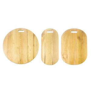 เขียงทรงกลมทรงสี่เหลี่ยม3แบบมีด้ามจับแผ่นไม้มะม่วงธรรมชาติ - Product Image 1