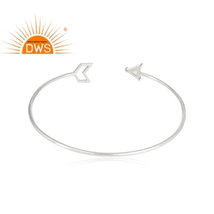 925 Sterling Silver Cuff <b>Bracelet</b> Manufacturer Arrow Design Moonstone Bangle Cuff Jewelry - Product Image 4