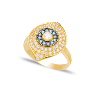 Aquamarine หินตุรกีตาออกแบบหรูหราแหวนขายส่งในแบบฉบับ925เงินสเตอร์ลิงเครื่องประดับสำหรับผู้หญิง - Product Image 1