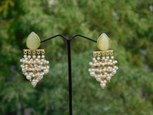 Pendientes de aro hechos a mano con piedras, de moda, para niñas y mujeres - Product Image 4