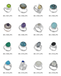 Vente en gros de bagues de fête de mariage en argent sterling 925 faites à la main de conception merveilleuse bijoux en pierres précieuses grenat topaze bleue certifiée IGI - Product Image 4