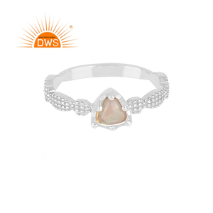 Dainty Fire Ethiopian <b>Opal</b> Gemstone Stackable Women's <b>Ring</b> Jewelry Supplier 925 Texture Sterling <b>Silver</b> Hand Hammered <b>Ring</b> - Product Image 1