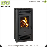 Cheminées à bois d'intérieur autoportantes au design moderne, 81 kg, 540x390x960 mm, en fonte, puissance thermique 9KW