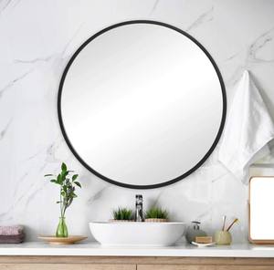 Espejo montado en la pared de Metal de Color negro con estilo moderno hogar Hotel baño espejo decorativo forma arte de pared - Product Image 6