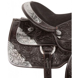 Y & Z, sillín de exhibición occidental de cuero genuino duradero de alta calidad y alta calidad, herrajes de acero inoxidable para equitación ecuestre - Product Image 5