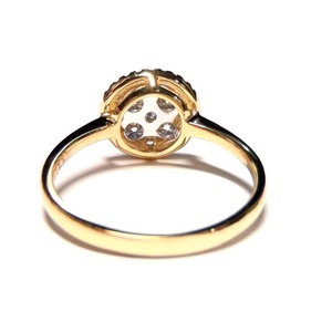 Joyería Personalizada de Hong Kong, Anillos de Oro Blanco y Amarillo Sólido de 18k con Diamantes Naturales, Diseño Clásico de Flores, para Compromiso, Boda, Fiesta, para Mujer - Product Image 2