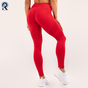 Venta al por mayor Fitness Mujeres Deporte Leggings sin costuras Cintura alta Elástico Sólido Yoga Leggings Gimnasio Pantalones Ropa deportiva - Product Image 3