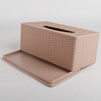 Petit conteneur en plastique à motifs en bambou bon marché Boîte à mouchoirs imprimée personnalisée Décoration de maison en gros