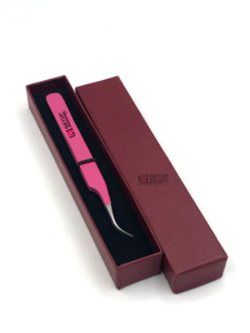 Pince à épiler à sourcils en acier inoxydable avec logo personnalisé de haute qualité Meilleur revêtement en poudre rose - Product Image 4