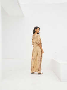 Boho Tie Dye <b>Maxi</b> <b>Dress</b> <b>Loose</b>-<b>Fitting</b> 100% Cotton Eco-Friendly Woven Beach Coverup for Summer <b>Plus</b> <b>Size</b> Casual Wear - Product Image 3