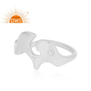 Artisan indien éléphant forme solide 925 bague en argent Sterling bague en argent uni bijoux en gros Collection classique - Product Image 2