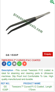 Pinzas 7 pulgadas curvadas P.V.C recubiertas GS 1530P herramientas de joyería para joyeros - Product Image 2