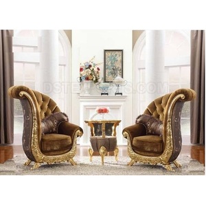 Classe Sculpté À La Main De Salon Style Baroque Chaises Marron Exclusif Sculpté À La Main Coin Chaises De Style Français Salon Chaises - Product Image 1