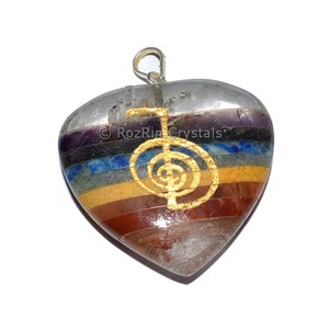 Colgante de corazón de Reiki con chacra, colgante de corazón de Reiki con bondaje de buena calidad - Product Image 1