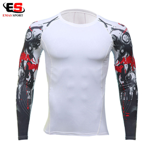 Tops de entrenamiento de LICRA a la moda para hombre, ropa de fitness OEM de manga larga con logotipo personalizado para adultos - Product Image 3