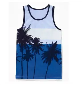 Cool Max Fitness Gym Tank Tops Custom Made Vests Singlets Sports Men Gym Beach Yoga Sublimation Quantity Print Summer