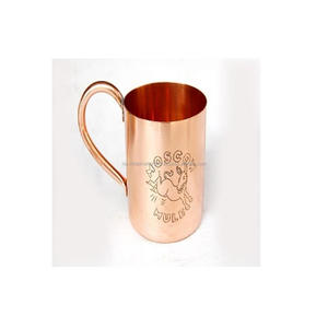Mug Moscow Mule de Luxe de Haute Qualité, en Cuivre Gravé, Fabriqué en Métal Durable, Écologique, avec Poignée et Couvercle, Idéal pour les Cadeaux d'Affaires - Product Image 1